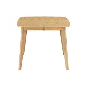 Table à manger extensible scandinave carrée en bois clair L90-130 LEENA - MILIBOO - 6 places - Marron