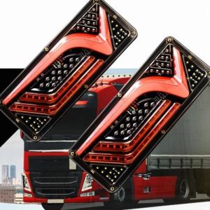 24V-2pcs - Feux arri&egrave;re de camion &agrave; LED pour remorque signalarr&ecirc;t clignotant feux arri&egrave;re de frein lante