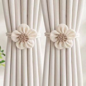 2 Pi&egrave;CesPinces &agrave; Rideaux pour D&eacute;Coration Boh&eacute;MienneCordon De Tirage pour Pinces &agrave; RideauxCordon De Rideau Beige pour La