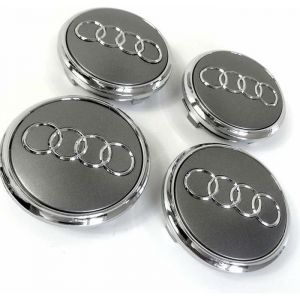 4x Logo Jante Audi Argent 69 mm Cache Moyeu Centre De Roue Emblème 4L0601170