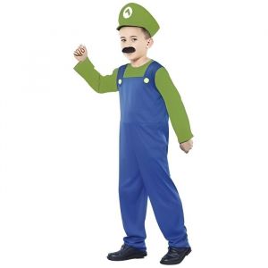 DEGUISEMENT PLOMBIER LUIGI ENFANT 10-12 ANS (COMBINAISON + CASQUETTE)