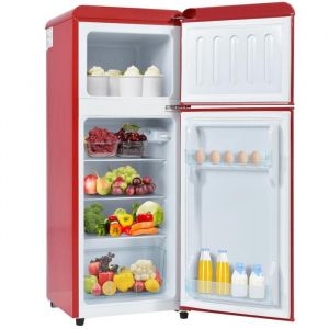 Réfrigérateur-congélateur rétro volume total 92 litres volume congélateur 28 litres. -27°C~13°C éclairage LED.