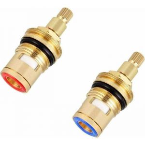 2Pcs Cartouche Ceramique Mitigeur Laiton R&eacute;sistant Corrosion Joint Tete Robinet Ceramique Universel Antid&eacute;flagrant haut pour Rec
