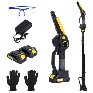 2 en 1 &Eacute;lagueuse &eacute;lectrique sur perche - FLASIDU - 2 Batteries 21V 2000mAh- 800W - 6 pouces - Longueur 137-218cm