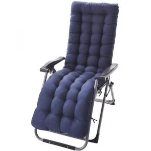 Matelas Coussin pour Bain de Soleil Chaise Longue Coussin Chaise Longue Jardin Extérieur Doux Pliable160 * 48 * 8 cm -bleu marine