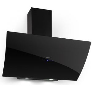 Hotte aspirante cuisine 90 cm - Klarstein - 595m&sup3;/h - hotte inclinee avec 3 vitesses - LED - hotte murale classe B - noir