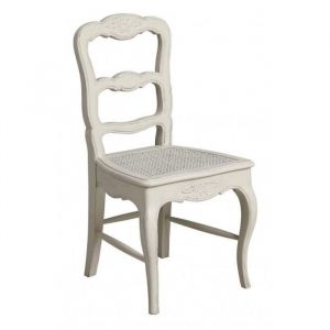 Lot de 2 chaises cann&eacute;e louise - Bois - Blanc - Interiors