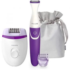 Coffret dépilation - Philips - BRP505-00 - Epilateur Satinelle - Tondeuse Bikini - 21 pinces