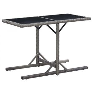 SWEET Table balcon terrasse - Table de jardin Anthracite 110x53x72 cm Verre et - résine tressée - 6592085