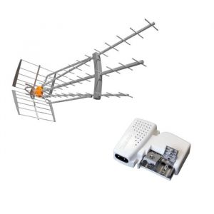 TELEVES Pack Antenne DAT HD BOSS LR LTE700 (C.21 - C.48)  Gain 47dBi ! TNT UHF + Alimentation 24V