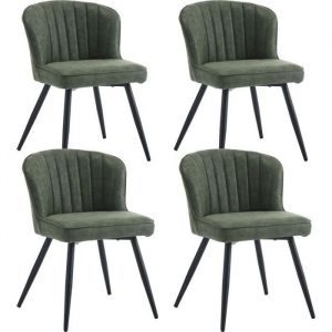 Wahson Chaises de Salle a Manger Lot de 4 Chaise Salle &agrave; Manger avec Coussin &Eacute;pais Chaise de Cuisine Cuir PU pour Restaurant Vert