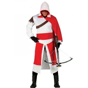 Costume de chevalier Assassins Creed - Homme - Rouge et noir - Licence Assassins Creed