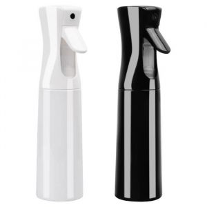 300ML Vaporisateur Cheveux et Fleur Brumisateur Manuel Brumisateur Eau(2 PCS Blanc et Noir)