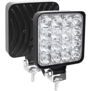Carré Phare de Travail à led 2pcs 48W phare moto led 12V Rampe Phares Longue Portee Spot feux de travail pour Camion Tracteur[271]