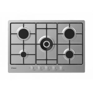 Cuisinière à gaz - Candy - CHW74WX - Acier inoxydable - 5 brûleurs - 12150 W