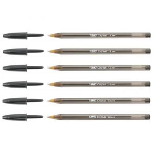Stylo à bille - BIC - Cristal Large - Pointe large 16 mm - Encre noire - Lot de 6