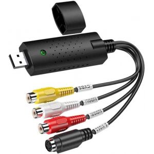 Bo&icirc;te de capture audio convertisseur audio vid&eacute;o USB 2.0 VHS analogique vers num&eacute;rique pour Windows 10/8/7/VHS/DVD/magn&eacute;toscope
