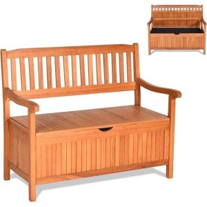 Banc dExtérieur - RELAX4LIFE- en Bois d’Acacia - Espace de Rangement-Coffre de Jardin - Accoudoirs et Dossiers Hauts -Charge 360KG