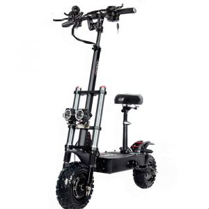 Trottinette &Eacute;lectrique Toursor E5B 6000W Double Moteur avec Selle Haute Vitesse Tout-Terrain Noir