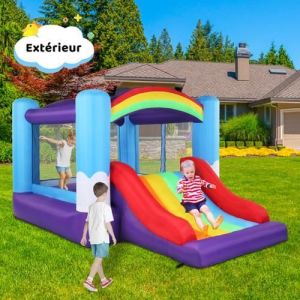 Château Gonflable pour Enfant Multifonctionnel Souffleur 480W +Tissu Oxford 420D 840D
