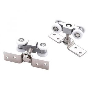 Quincaillerie de Porte Coulissante Poulie de Porte Coulissante Poulie de Rail de Suspension de Porte en Verre &agrave; 4 Roues Roue en