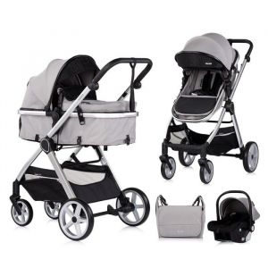 VISTA Poussette combin&eacute;e jusqu&agrave; 22 kg nacelle souple + assise classique Gris + 1 cosy i-Size
