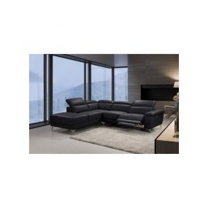 Canapé dangle relax en cuir de Buffle Alessandro - Noir Angle droit
