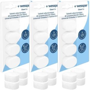 Wessper Détartrant Tablettes pour machine à café Comprimés détartrants compatible avec Delonghi Saeco Senseo Siemens - 12x tablette