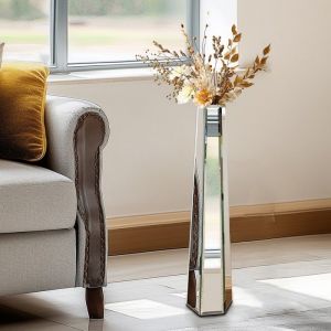 Vase Décoratif en Verre - Grand Vase à Poser au Sol 77cm - Pour Fleurs Sèches et Artificielles Décoration Maison Salon