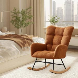 Fauteuil à bascule scandinave MARRON