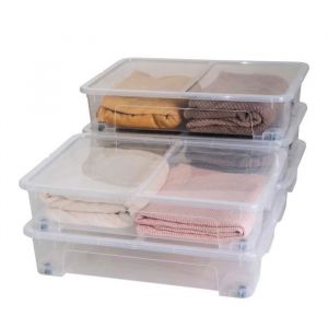 Lot de 5 boites de rangement sous le lit Sundis VIEW BOX 50L L.78 x l.56 x h.17 cm