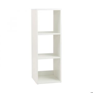 GOPLUS Bibliothèque à 3 Cubes Ouverts 35x33x695CM-Etagère Verticale Moderne à 4 Niveaux avec 2 Kits Anti-basculementBlanc