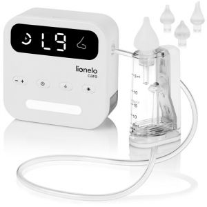 Mouche b&eacute;b&eacute; &eacute;lectrique LIONELO BabyAir - Sans fil - 3 x Embouts - Silencieux - Lumi&egrave;re - 9 Niveaux Daspiration