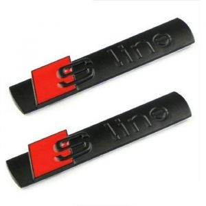 Zacharia 2 x Audi S Line Embl&egrave;me Noir Mat Logo autocollant Sline badge embl&egrave;me