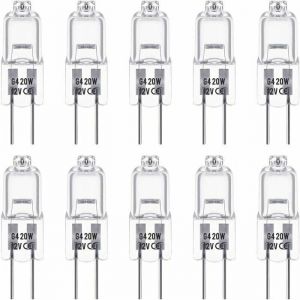 Ampoules halog&egrave;nes G4 12V 20W dimmables 350 lm Blanc chaud 3000K &ndash; Pack de 10