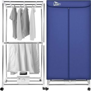 UTEN 1500W Sèche-linge électrique PortableSéchoir étendoir à Linge électrique Pliable Double Couche Temps Réglable
