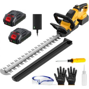 Taille-Haie &Eacute;lectrique sans Fil 2000W avec 2&times;2000mAh Batteries Lame Double 56cm Coupe Branche &Eacute;lectrique pour Jardin et Arbustes