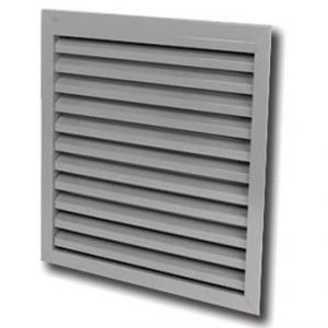 Grille à persienne en aluminium RENSON - Blanc - 150x150 - Convient pour intérieur ou extérieur