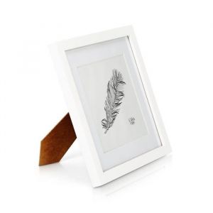 Cadre Carré en bois MASSIF pour Photos 25 x 25 cm (10 x 10 pouces) - Vitre en VERRE - Profil de Cadre 2 cm ! - Blanc:  Cuisine &