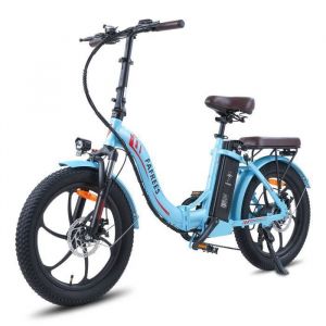 Vélo électrique pliant 20” FAFREES F20 Pro - 500W - Batterie Amovible 36V 18Ah - Shimano 7 Vitesses VTT Électrique - Bleu clair