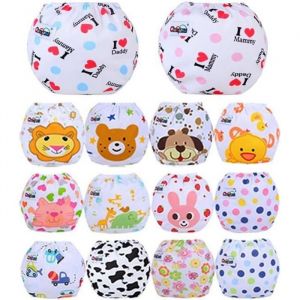 Lot de 14 Couches Lavables B&eacute;b&eacute; en Coton - Marque - Mod&egrave;le - Blanc - Mixte - Taille Unique