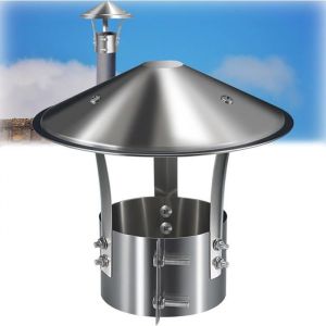 Chapeau Chemin&eacute;e Rond Chapeau de Chemin&eacute;e en Acier Inoxydable Capuchon de Pluie Couvercle de Chemin&eacute;e Ventilation Ext&eacute;rieur pour