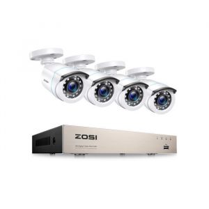ZOSI 1080P FULL HD Kit Cam&eacute;ra de Surveillance avec 8CH H265+ DVR Enregistreur Vid&eacute;o Num&eacute;rique Alerte Instantan&eacute;e Acc&egrave;s &agrave; distance