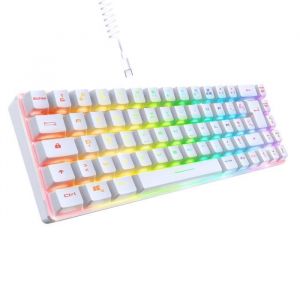 EMPIRE GAMING K208 Clavier Gamer Filaire TKL Compact (AZERTY) - 69 Touches RGB - USB C - pour PC/PS4/PS5/Xbox - Blanc