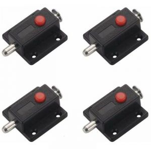 Verrou Targette loquet &agrave; glissi&egrave;re de s&eacute;curit&eacute; &agrave; bouton &agrave; ressort automatique pour armoire loquets de porte int&eacute;rieurs et ext&eacute;rie