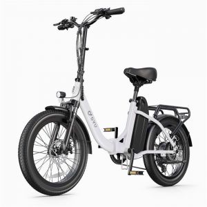 Vélo électrique DYU C9 Blanc Vélo Pliant Moteur 250W Batterie 48v15.6ah Frein à huile Autonomie 150KM en mode PAS