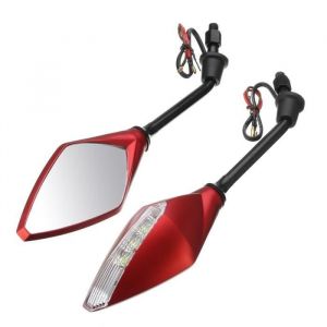 Rétroviseurs et miroirsUniversel de moto LED clignotants 5 couleurs disponibles rétroviseur de moto scooter - Type Rouge