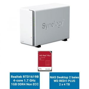 Synology DiskStation DS223J Serveur NAS WD RED PLUS 8To (2x4To)