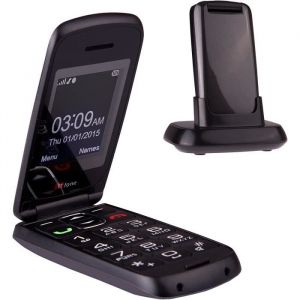 TTfone Star- Telephone Mobile a Clapet et a Grosses Touches Facile a Utiliser Sans Carte SIM (Gris)