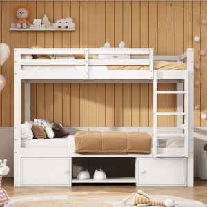 Structure de lit Lit superposé pour enfants de haute qualité nouveau design lit bébé avec étagère à chaussures et casier le lit